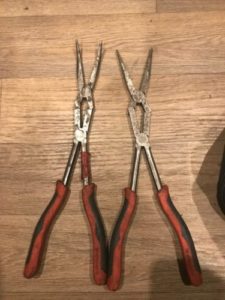 Needle nose pliers. These ones have a special technology to allow them to open wide in small spaces. I love these tools and you can see I have beat mine up quite a bit.
