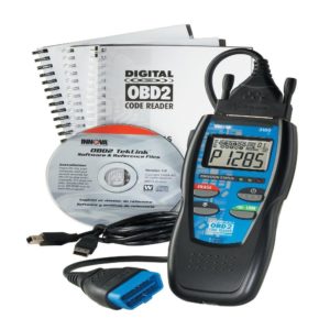 OBD2 Code Reader. You can pick up a cheap one for around $30, and you should carry this with you in your emergency tool kit. You will use all the time if you're working on cars commercially or as a hobby.