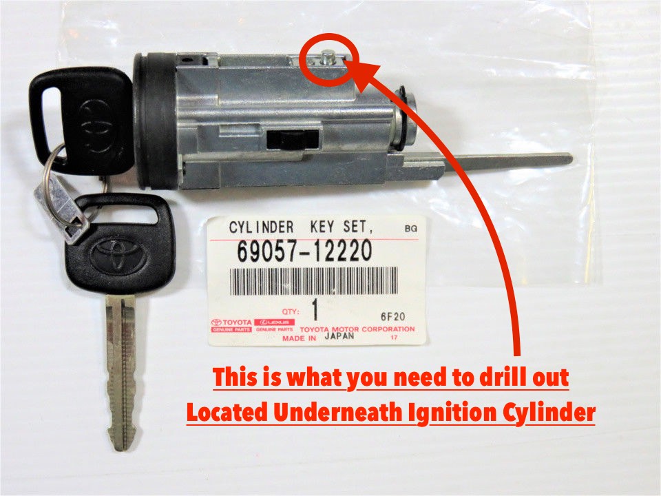 Ignition Lock Cylinder Compatible with Toyota Pickup 4RUNNER 89-95 with 2 Keys Steering Column Mounting Location 